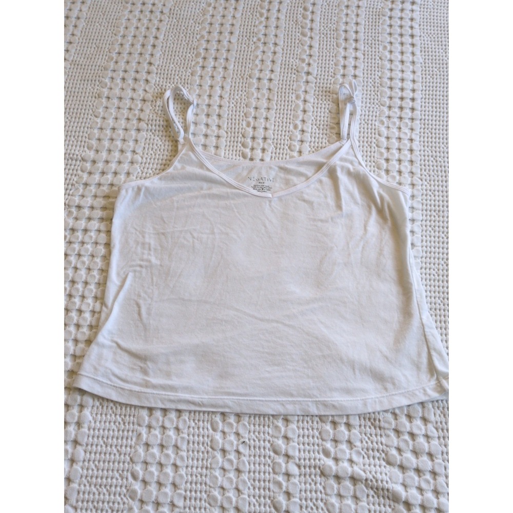 Negative Underwear Tank Top Size Medium White V Neck